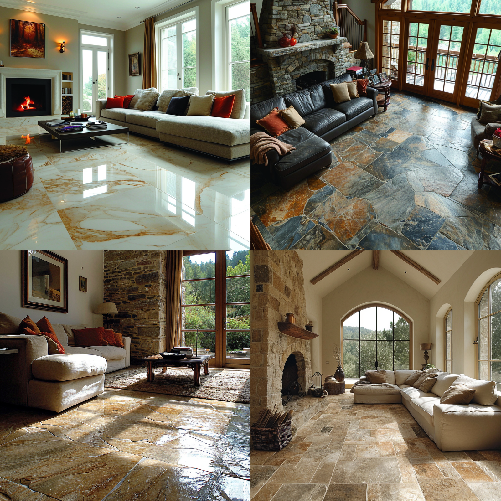 Ceramic Tiles: Versatile and durable, ceramic tiles come in an array of colors and patterns. Porcela